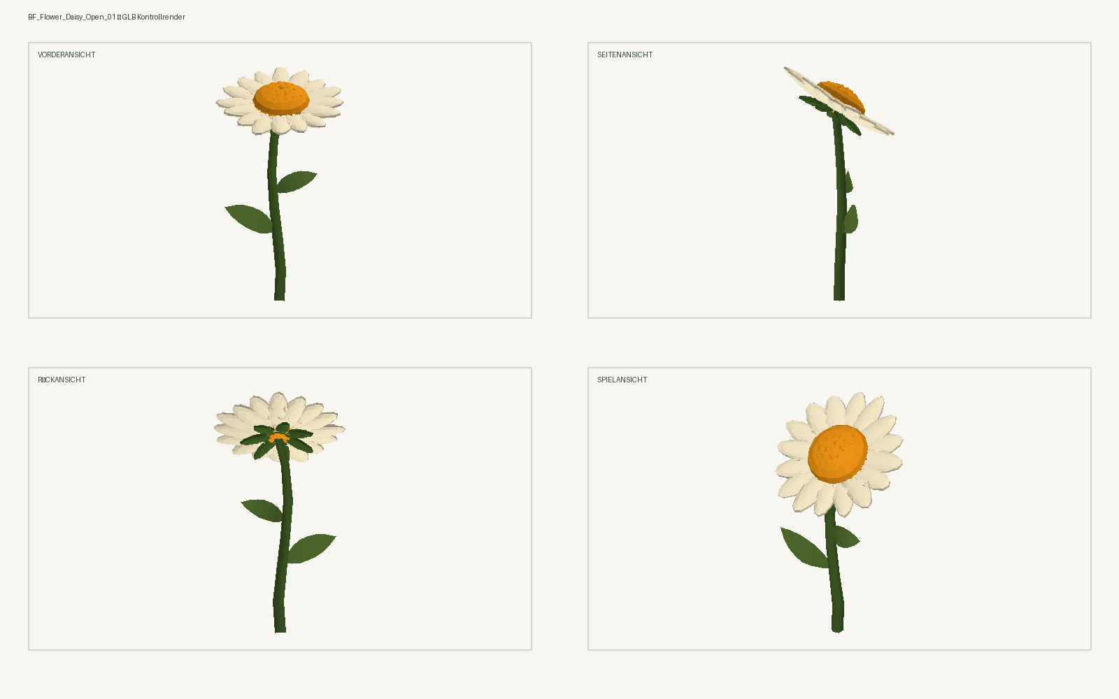3D-Gänseblume aus dem Spielprojekt Bloomflower